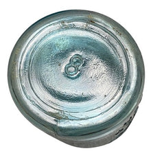 Load image into Gallery viewer, Antique Blue Glass Ball Mason Jar Zinc Lid Stamped 8 on Bottom
