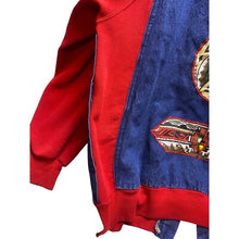 Load image into Gallery viewer, Vintage Sweatshirt Mens Extra Large Aztec Embroidered Converted to Cardigan
