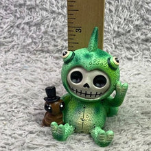 Load image into Gallery viewer, Furrybones Dragon Skeleton Figure Camo Green Top Hat Brown Buddy NIB

