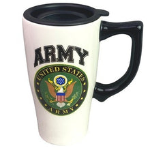 Load image into Gallery viewer, US Army Mug 18oz Ceramic Travel Lid Handle Coffee Cup NIB
