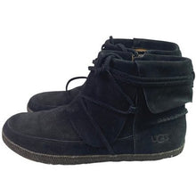 Load image into Gallery viewer, UGG Boots Womens 9 Black Suede Ankle Booties Strappy Preppy Academia Everyday
