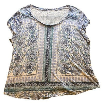 Lucky Brand Shirt Womens 2XL Floral Bloomcore AOP Boho Flowy Mature