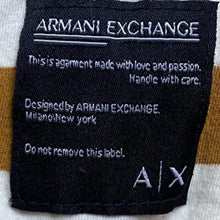 Load image into Gallery viewer, Armani Exchange Shirt Womens Extra Large Gold White Striped Academia Casual
