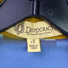 Load image into Gallery viewer, Democracy Blouse Womens Small Sheer Geometric AOP Office Career Streetwear
