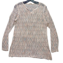 Load image into Gallery viewer, Soft Surroundings Sweater Womens Medium Lace Beachy Coastal Preppy Academia
