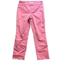 Load image into Gallery viewer, Tribal Jeans Womens 10 Audrey Mid Rise Straight Crop Pink Frayed Hem Cropped
