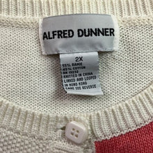 Load image into Gallery viewer, Alfred Dunner Sweater Womens 2X Embroidered Cardigan Patchwork Grandmacore
