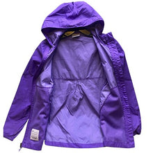 Load image into Gallery viewer, Columbia Jacket Girls Large Rain Lightweight Hooded Purple Windbreaker Coat
