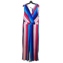 Load image into Gallery viewer, Torrid Jumpsuit Womens 2 Striped Wide Leg Color Block V Neck Casual Pockets
