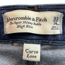 Load image into Gallery viewer, Abercrombie &amp; Fitch Jeans Womens 14R Super Skinny High Rise Preppy Academia
