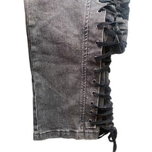 Load image into Gallery viewer, Fashion Nova Jeans Womens 2XL Black Lace Up Flare Pants Stretchy Grunge NWT

