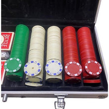 Load image into Gallery viewer, 500 Piece Poker Set with Case Chips Cards Dice Dealer Blind Buttons Holdem Game
