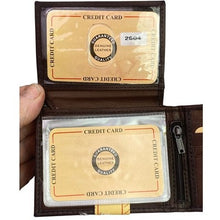 Load image into Gallery viewer, Genuine Leather Bi Fold Wallet Dark Brown Hand Crafted Zipper Coin Pocket
