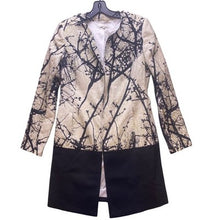 Load image into Gallery viewer, Santorelli Blazer Womens Size 8 Italy Black Beige Flax Career Mature Long Suit
