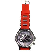 Load image into Gallery viewer, Techno King Mens Watch Spinning Lion Head Bling Silicone Band Water Resistant
