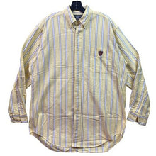 Load image into Gallery viewer, Ralph Lauren Golf Shirt Mens Medium Button Down Yellow Stripe Tilden Preppy
