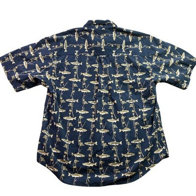 Puritan Shirt Mens Large Fish AOP Outdoors Fishing Camping Button Down Everyday
