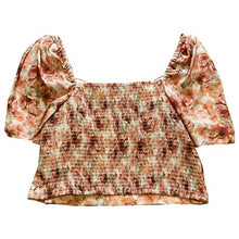Load image into Gallery viewer, Express Shirt Womens Extra Large Floral Smocked Bloomcore Puff Sleeve NWT
