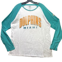 Load image into Gallery viewer, Miami Dolphins Shirt Womens Extra Large NFL Football Spell Out Raglan Athleisure
