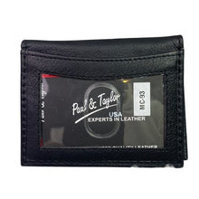 Load image into Gallery viewer, Paul Taylor Wallet Black Genuine Leather Money Clip Front Pocket MC-9 Magnetic3
