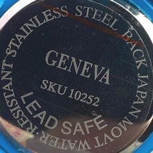 Load image into Gallery viewer, Geneva Watch Womens Blue Jelly Band Silicone Wristwatch Stainless Steel
