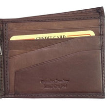 Load image into Gallery viewer, Genuine Leather Bi Fold Wallet Dark Brown Hand Crafted Zipper Coin Pocket
