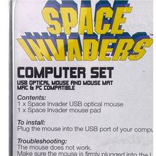 Load image into Gallery viewer, Space Invaders Computer Set USB Optical Mouse and Mouse Pad Mac PC Compatible
