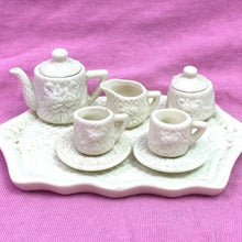 Load image into Gallery viewer, Vintage Miniature Tea Set Mini Tray Teapot Ceramic Floral Cups Saucers
