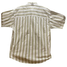 Load image into Gallery viewer, Pacific Coast Highway Shirt Mens Medium Striped Short Sleeve White &amp; Taupe

