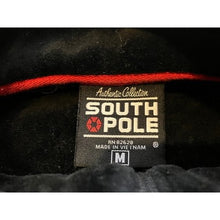 Load image into Gallery viewer, Vintage South Pole Sweatshirt Mens Medium Black Velour Full Zip Spell Out Y2K
