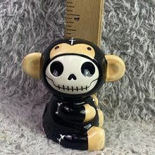 Load image into Gallery viewer, Furrybones Monkey Salt Pepper Shakers Set Skeleton Black Brown Cute Ceramic

