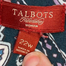 Load image into Gallery viewer, Talbots Blouse Womens 22W Haberdashery Paisley AOP Mature Career Office
