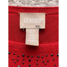 Load image into Gallery viewer, Chico's Sweater Womens Size 0 Embellished Sparkly Jewel Red Pullover Mature
