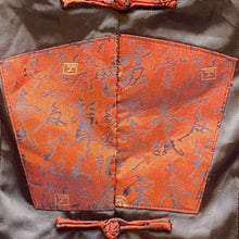 Load image into Gallery viewer, Hetai Shirt Japanese Asian Satin Frog Buttons Red Black Traditional Hong Kong
