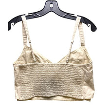Load image into Gallery viewer, Abercrombie &amp; Fitch Crop Top Womens Large Smocked Back Adjustable Straps Linen

