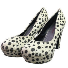 Load image into Gallery viewer, Dalmation Print Platform Stiletto Heels Womens 9M Hair Spots
