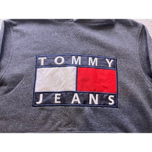 Load image into Gallery viewer, Tommy Hilfiger Hoodie Mens Medium Gray Pullover Sweatshirt Logo Spell Out
