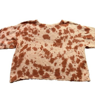 Pure Jill Shirt Womens Medium Petite Tie-Dye Oversized Boxy Mature Boho Festival