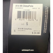 Load image into Gallery viewer, Adidas Shirt Mens Small Black ClimaLite Golf Polo MVP Logo Athleisure NWT
