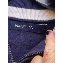 Load image into Gallery viewer, Nautica Sweater Mens Medium 1/2 Zip Pullover Color Block Logo Knit Spell Out NWT
