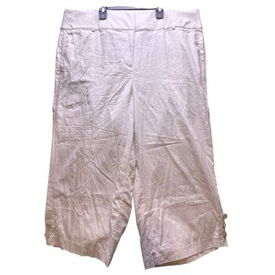 Lane Bryant Pants Womens 20 Light Gray Linen Cropped Career Office Stretchy NWOT