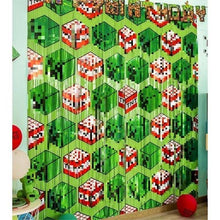 Load image into Gallery viewer, Bupelo Pixel Game Themed Foil Fringe Curtains Birthday Party Decorations
