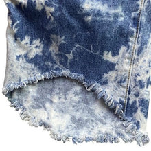 Load image into Gallery viewer, Fashion Nova Jumpsuit Womens Large Denim Tie Dye Thrashed Streetwear Cropped
