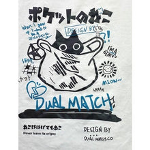 Load image into Gallery viewer, Dual Match Shirt Mens Large White AOP Japan Cat Doodle Graphic Streetwear
