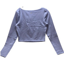 Load image into Gallery viewer, CRZ YOGA Shirt Womens Extra Large Bluish-Gray Work out Cropped Athletic NWT
