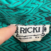 Load image into Gallery viewer, Vintage RICKI Shirt Womens Extra Large Button Down Retro AOP 1980s Long Festival
