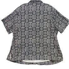 Load image into Gallery viewer, Vintage Notations Blouse Womens 1XL Geometric Mature Career Button Down
