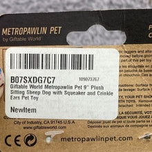 Load image into Gallery viewer, Metro Pawlin Sitting Dog Toy 9" Plush Squeaker Crinkle Ears NWT
