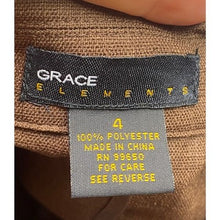 Load image into Gallery viewer, Grace Elements Blazer Womens 4 Brown Western Studded Jacket Career Professional
