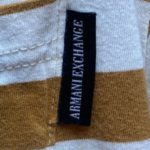Load image into Gallery viewer, Armani Exchange Shirt Womens Extra Large Gold White Striped Academia Casual

